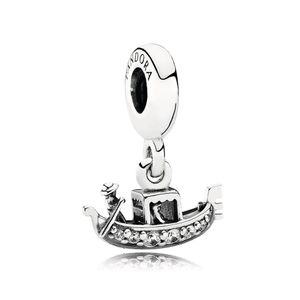 Charm De Prata Pendente Gondola De Veneza
