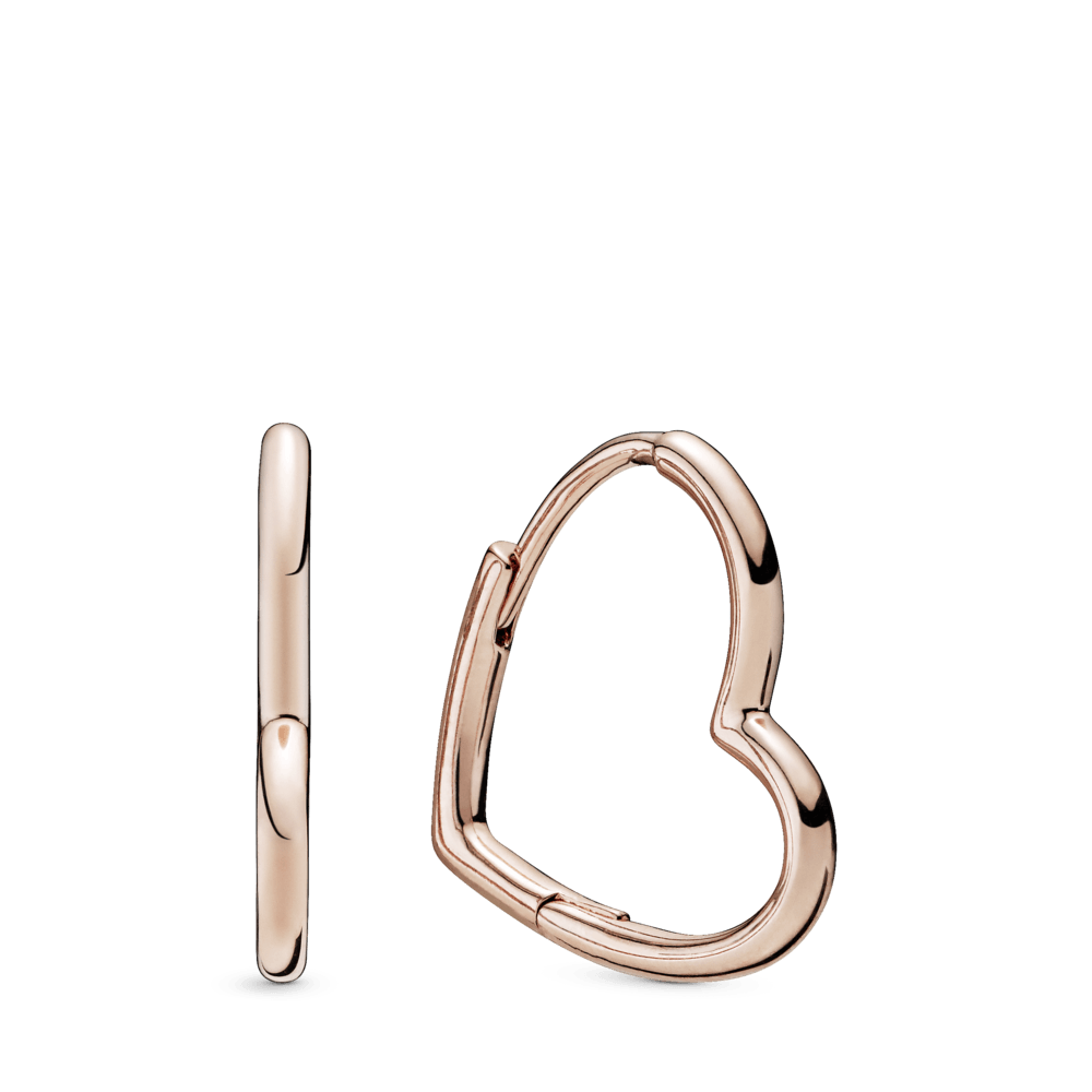 Imagem 1 do produto Brinco Pandora Argola De Coracao Em Ouro Rose