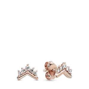 Brinco Pandora Rose™ Chevron Coroa Brilhante