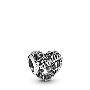 Charm Vazado Família No Coração