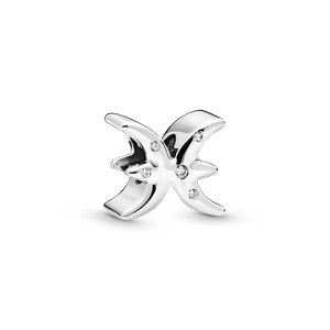 Charm Prata Signo de Peixes em Pavé