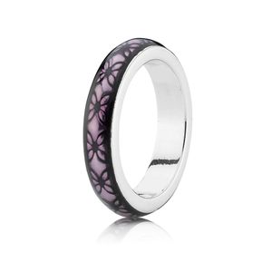 Anel De Prata E Esmalte Roxo