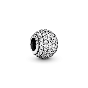 Charm De Prata Pave Branco