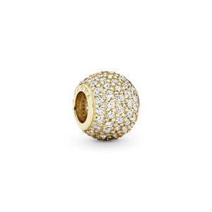 Charm De Ouro Pavê Branco