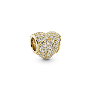Charm Pavê Coração De Ouro