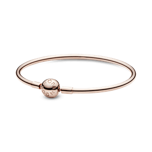 Bracelete Pandora Moments Rigido Em Ouro Rose