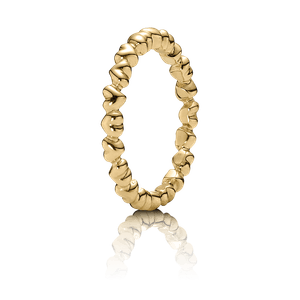 Anel Coracoes Em Ouro 14k