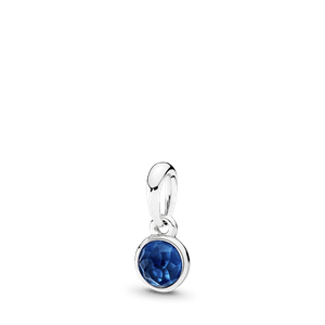 Charm Pendente Gota De Cristal Azul Topázio - Dezembro