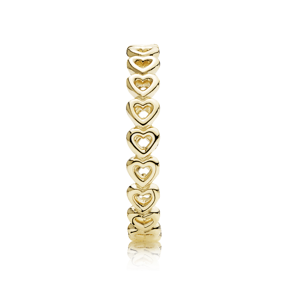Imagem 2 do produto Anel Coracoes Unidos Em Ouro 14k