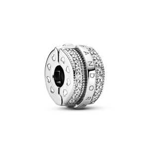 Charm Clipe Linhas Brilhantes Em Pave Pandora Signature