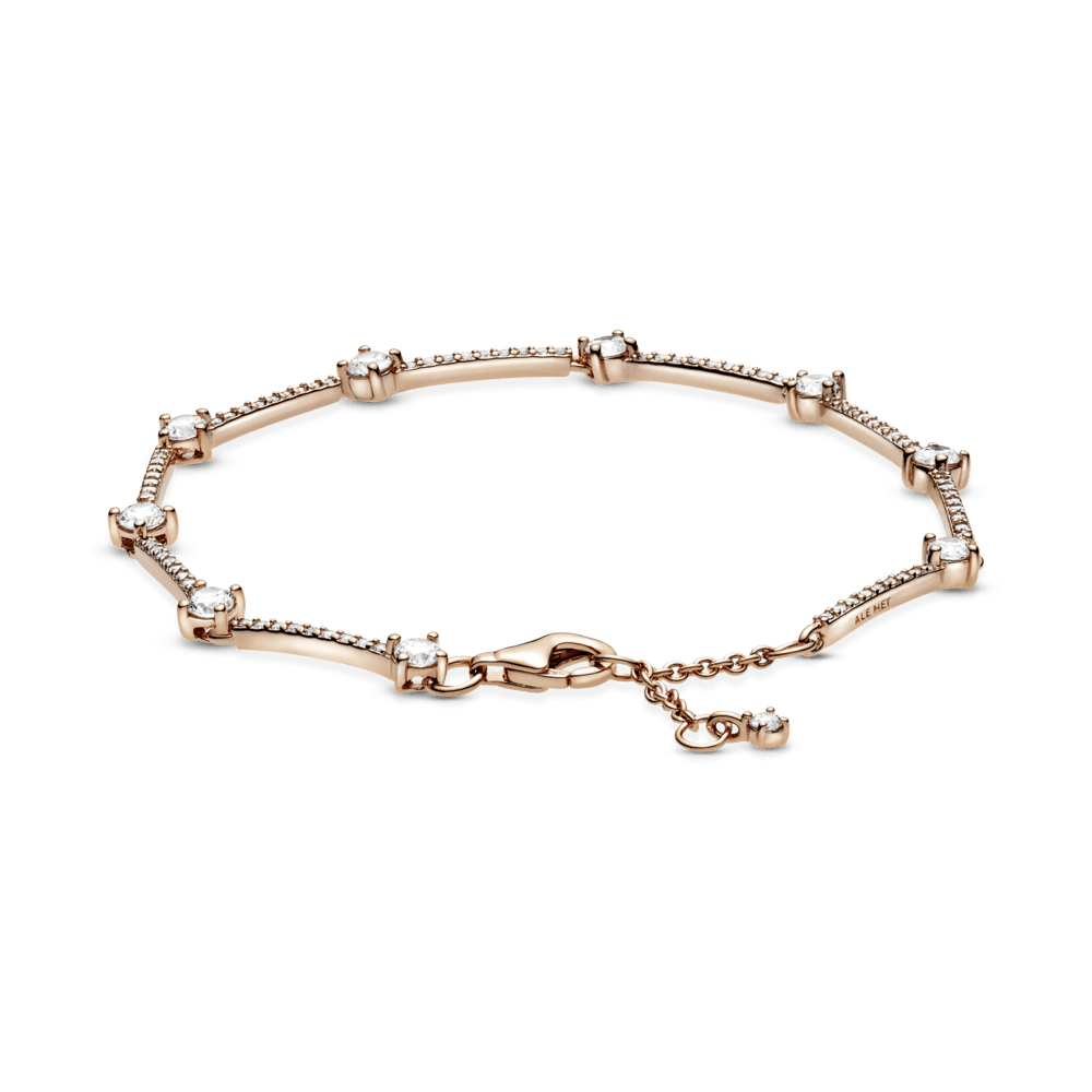 Imagem 4 do produto Bracelete Com Barras Brilhantes Em Pave_Ouro Rose