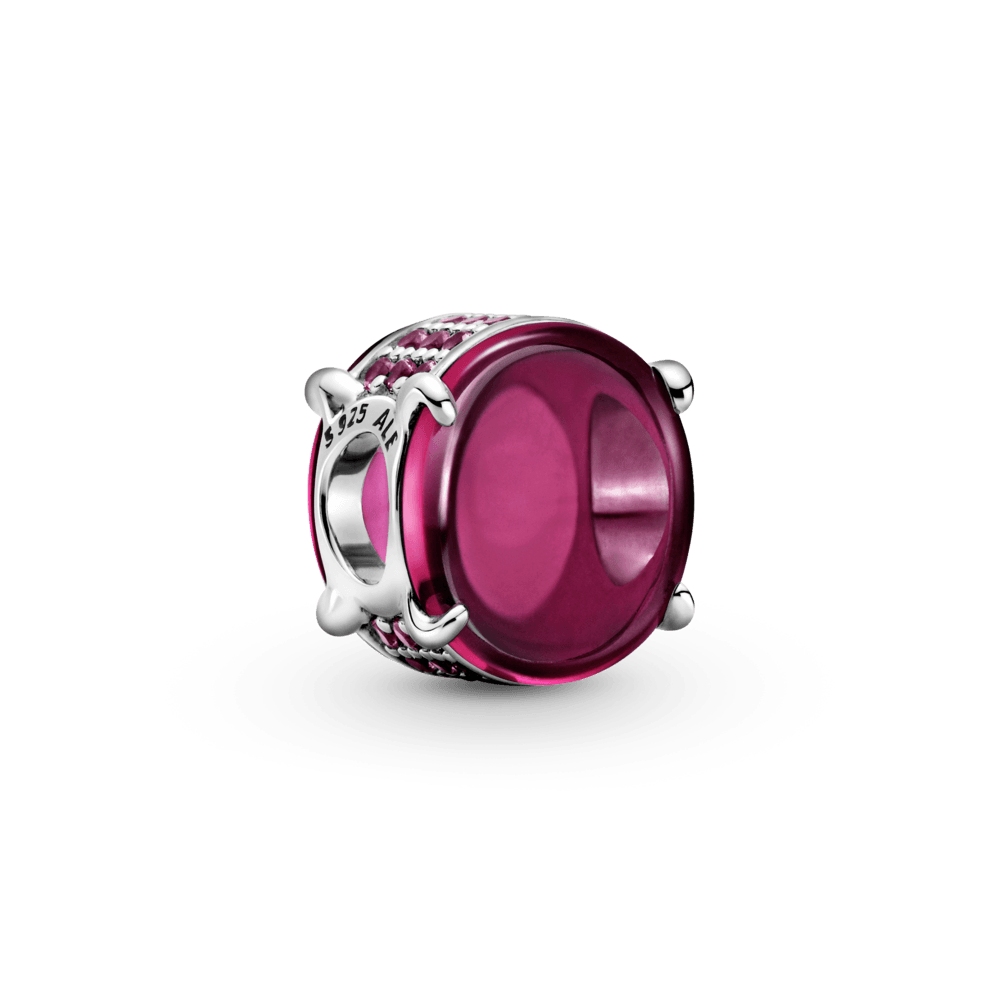 Imagem 1 do produto Charm Oval Em Cabochao Rosa Fucsia