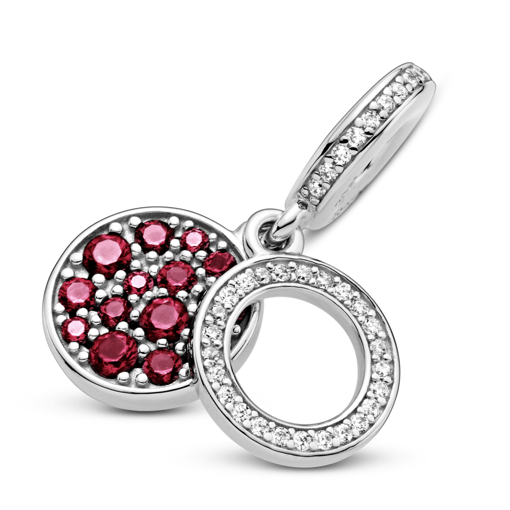 Imagem 3 do produto Charm Pendente Duplo Disco Brilhante Vermelho