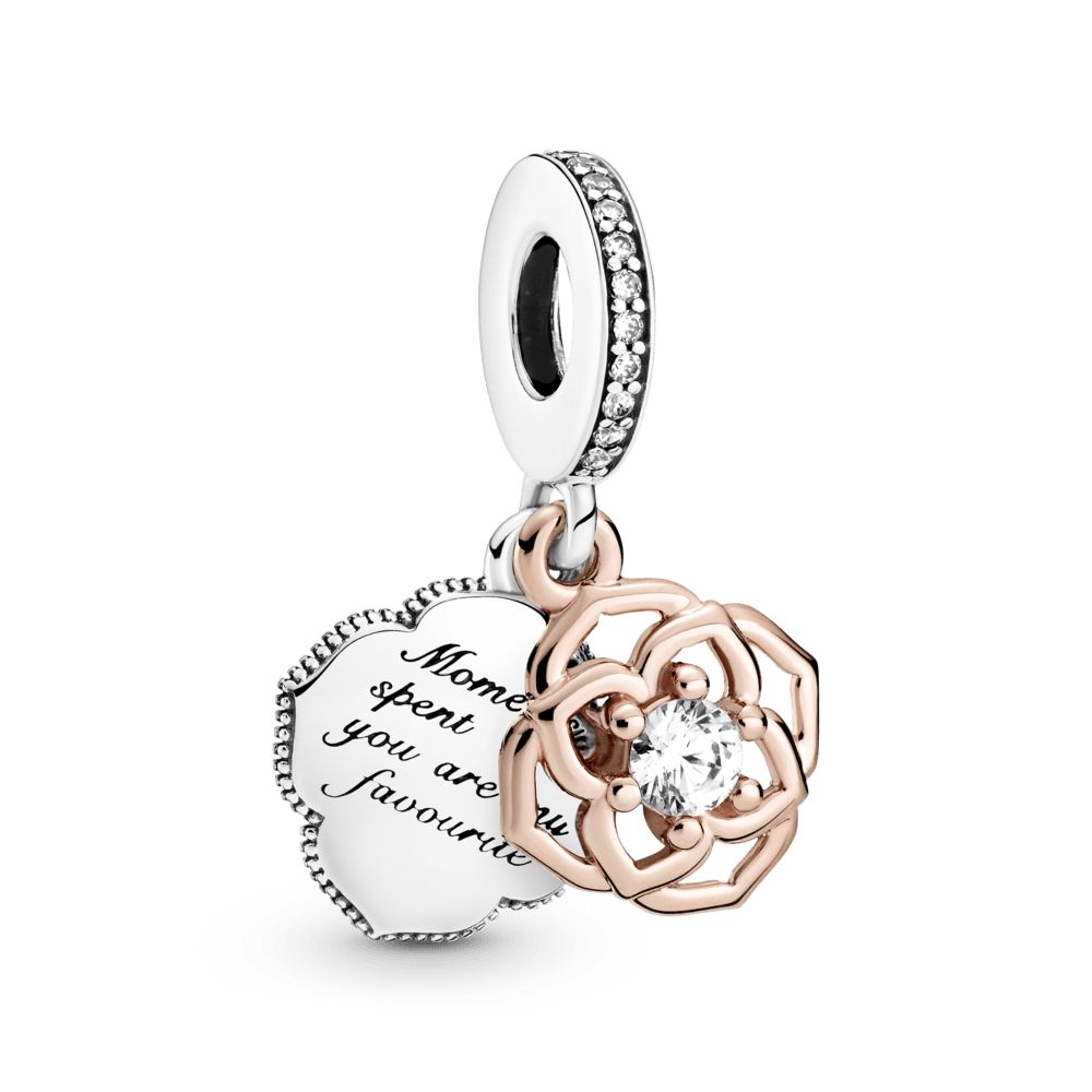 Imagem 1 do produto Charm Pendente Rosa Em Dois Tons