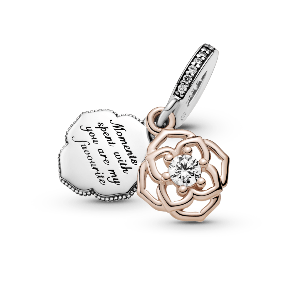 Imagem 3 do produto Charm Pendente Rosa Em Dois Tons