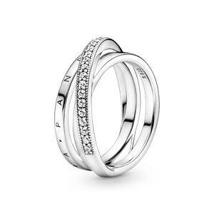 Anel Triplo Signature Em Pave
