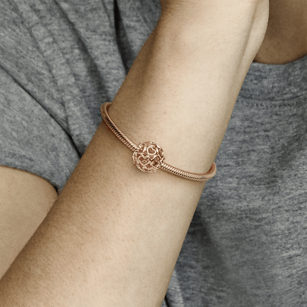 Imagem 3 do produto Charm Rose Coracoes Vazados