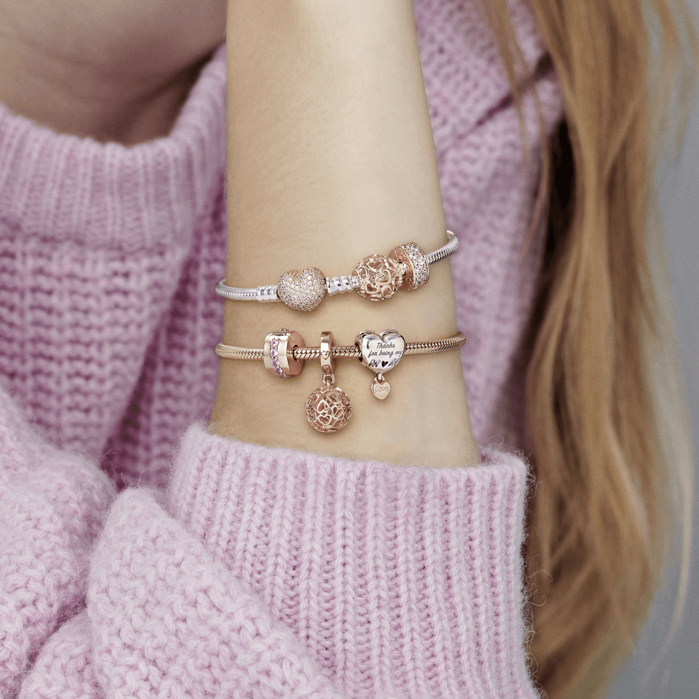 Imagem 4 do produto Charm Rose Coracoes Vazados