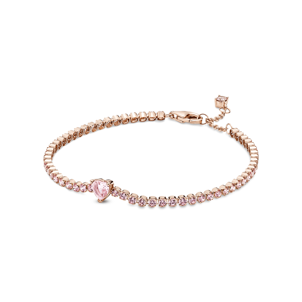 Imagem 1 do produto Bracelete Riviera Coracao Brilhante Rosa