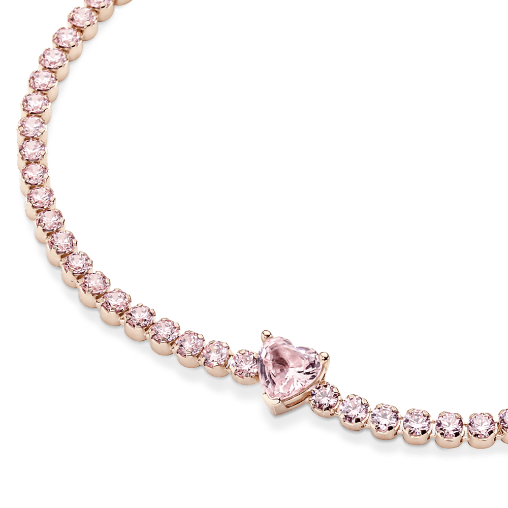 Imagem 2 do produto Bracelete Riviera Coracao Brilhante Rosa