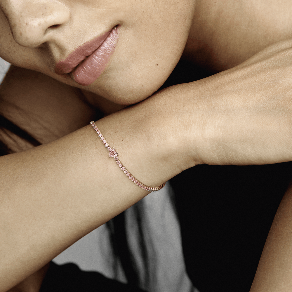 Imagem 4 do produto Bracelete Riviera Coracao Brilhante Rosa