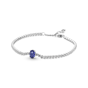 Bracelete Riviera Pave Azul Brilhante
