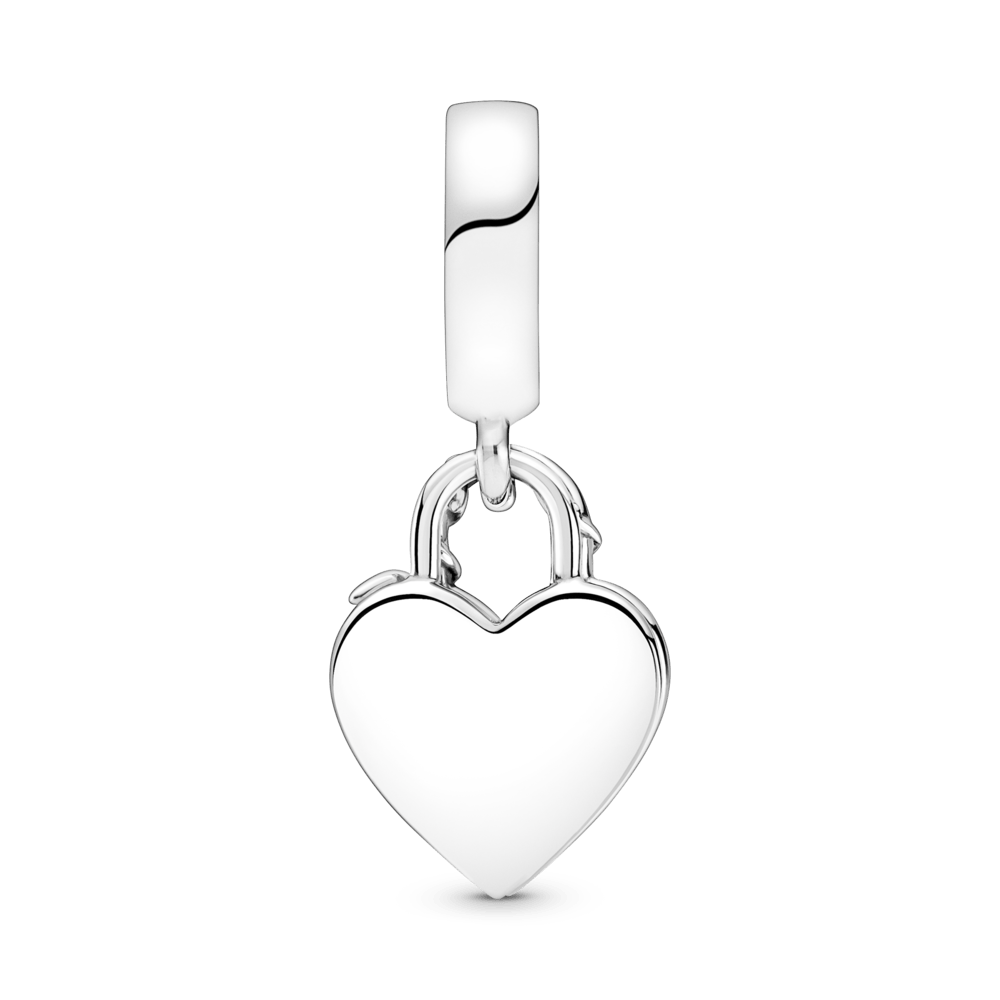 Imagem 3 do produto Charm Prata Pendente Cadeado de Coração e Rosa