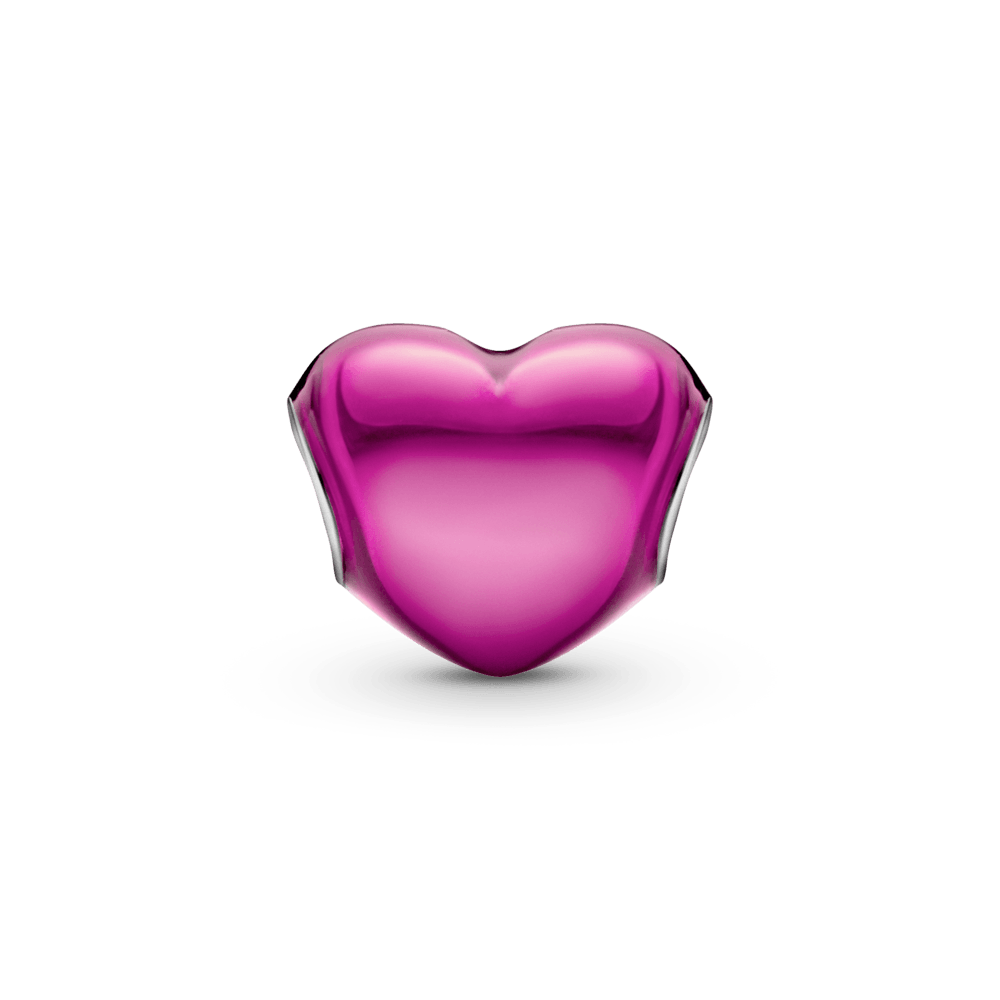 Imagem 3 do produto Charm Prata Coração Rosa Metálico