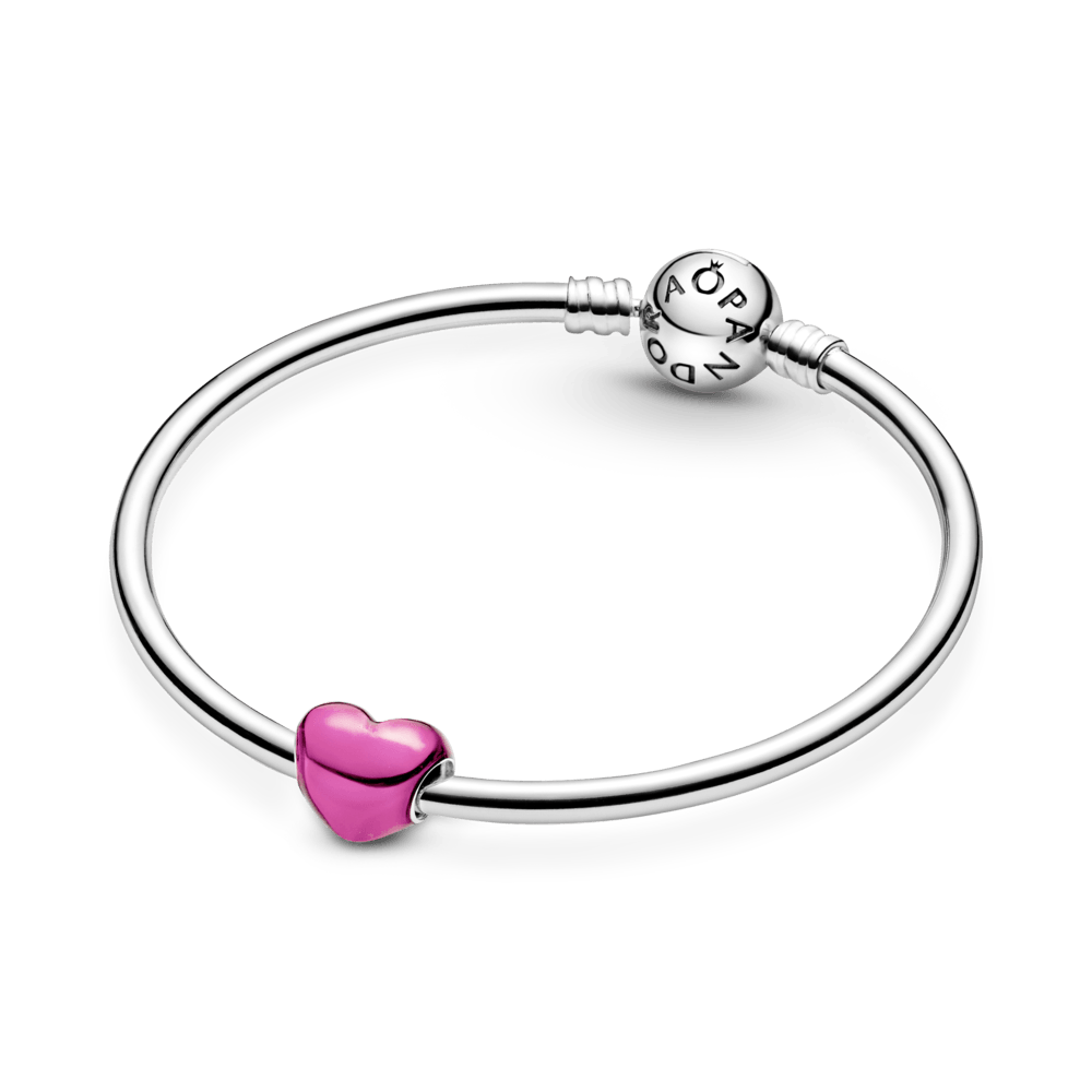 Imagem 4 do produto Charm Prata Coração Rosa Metálico