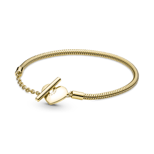 Bracelete Pandora Moments Fecho T Coracao Em Ouro