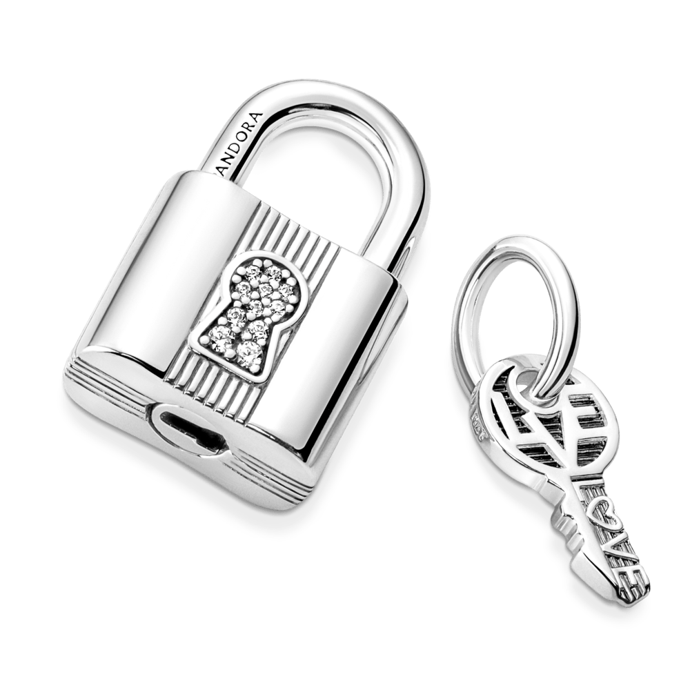Imagem 4 do produto Charm Pendente Prata Cadeado E Chave