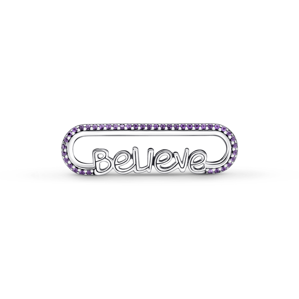 Imagem 3 do produto Link Conector Prata Elo Believe Em Pave