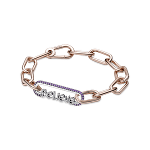 Link Conector Prata Elo Believe Em Pave