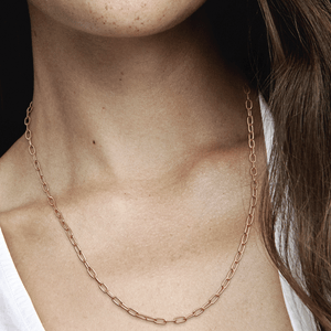 Colar Pandora Corrente De Elos Ouro Rose