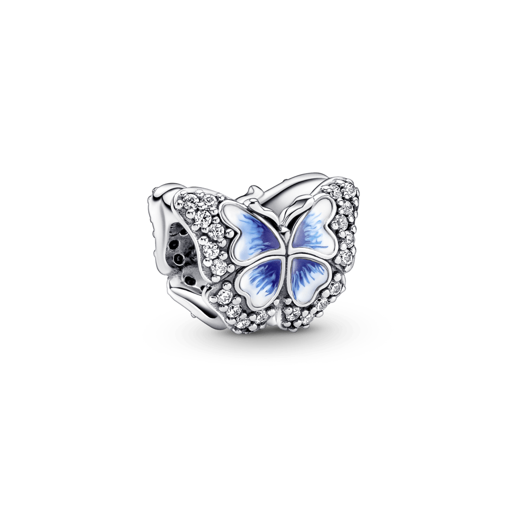 Imagem 1 do produto Charm Prata Borboleta Azul Brilhante