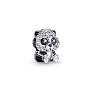 Charm Prata Panda Brilhante