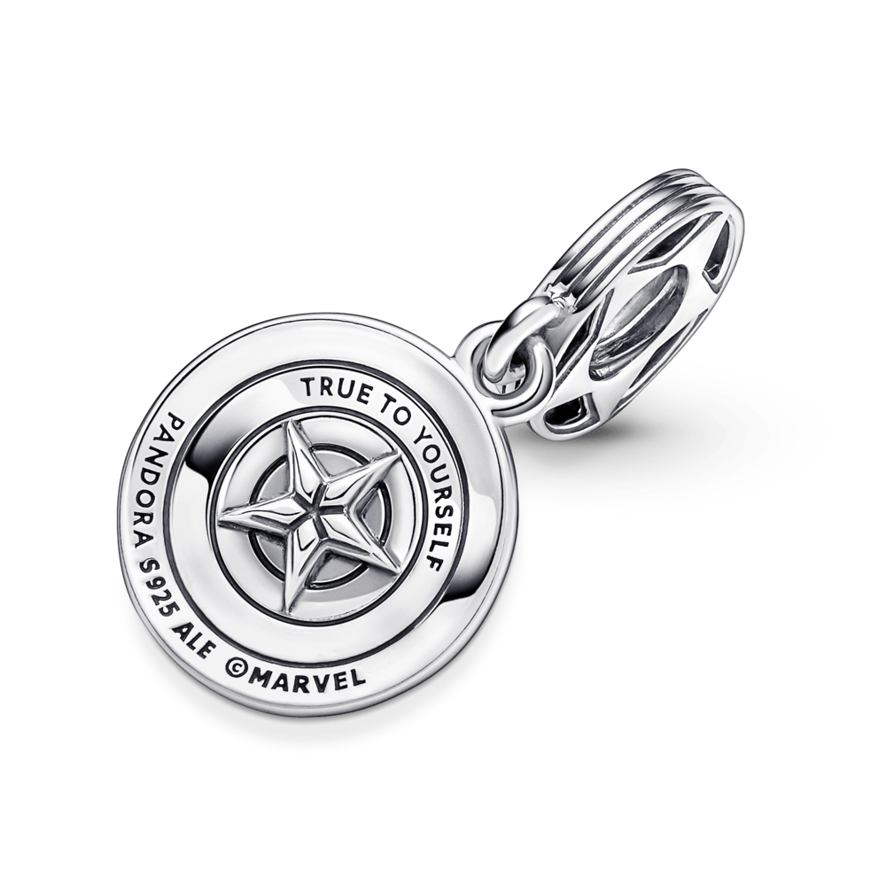 Imagem 4 do produto Charm Prata Pendente Marvel - Escudo Capitão América de Os Vingadores