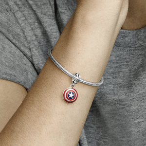 Charm Prata Pendente Marvel - Escudo Capitão América de Os Vingadores