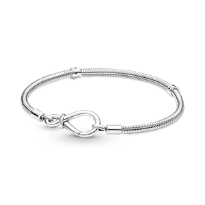 Bracelete de Prata em Trama e Fecho Símbolo do Infinito