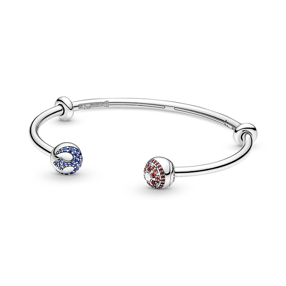 Imagem 1 do produto Bracelete de Prata Rígido Aberto Star Wars - Lados da Força