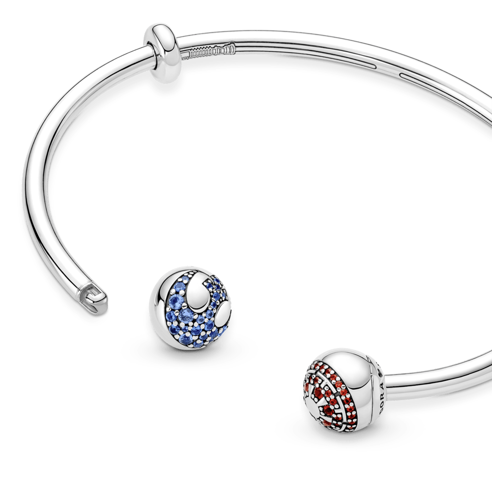 Imagem 4 do produto Bracelete de Prata Rígido Aberto Star Wars - Lados da Força