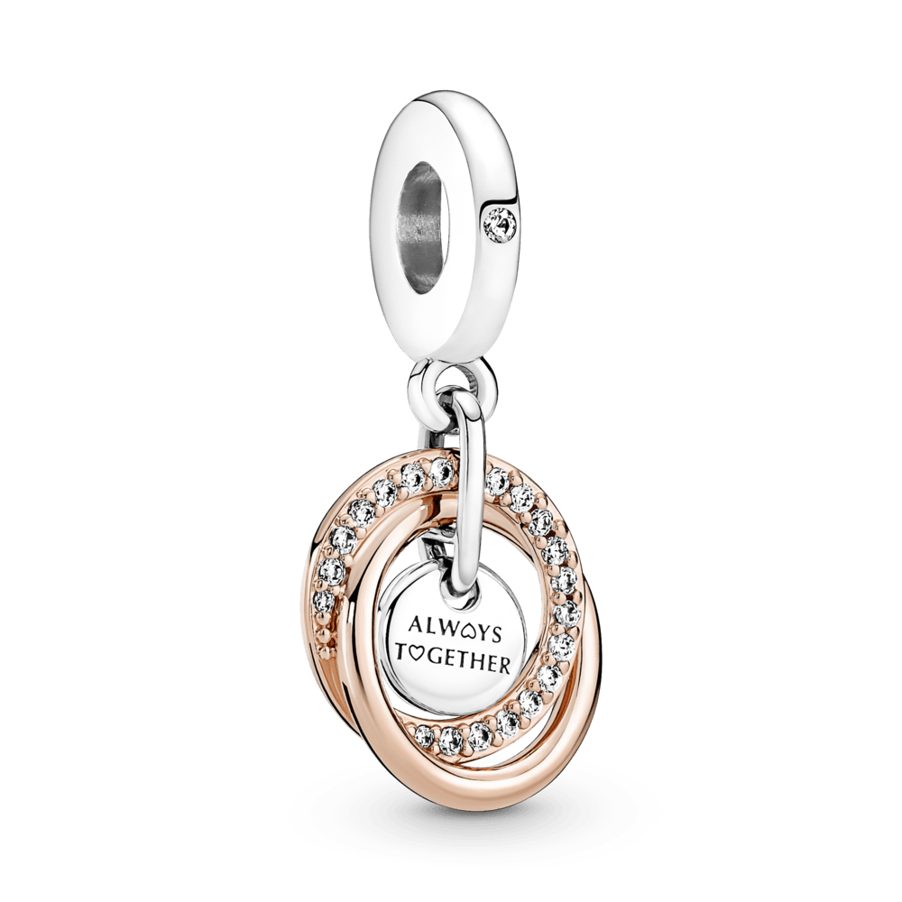 Imagem 1 do produto Charm Pendente Círculos Família para Sempre em Dois Tons