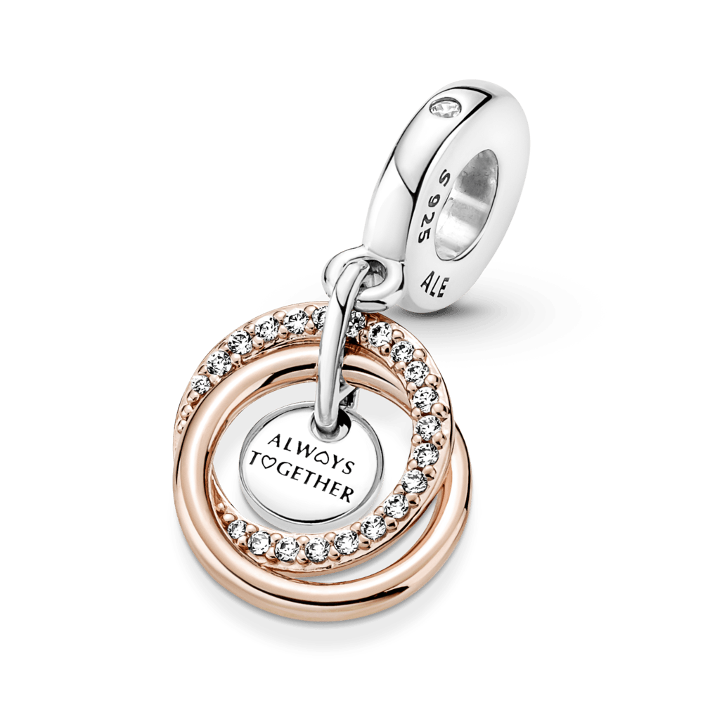 Imagem 2 do produto Charm Pendente Círculos Família para Sempre em Dois Tons