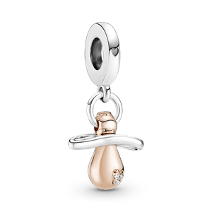 Charm Pendente Chupeta em Dois Tons