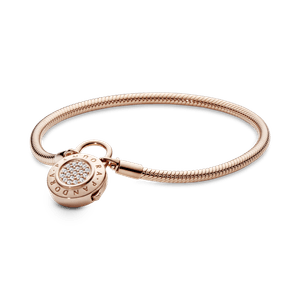 Bracelete Pandora Crie  & Combine Fecho Cadeado em Ouro Rose