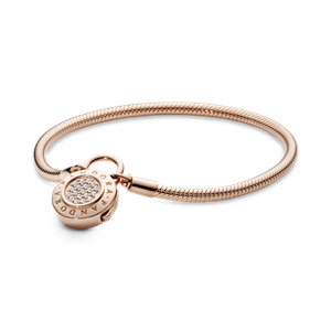 Bracelete Pandora Crie _ Combine_Fecho Cadeado Em Ouro Rose