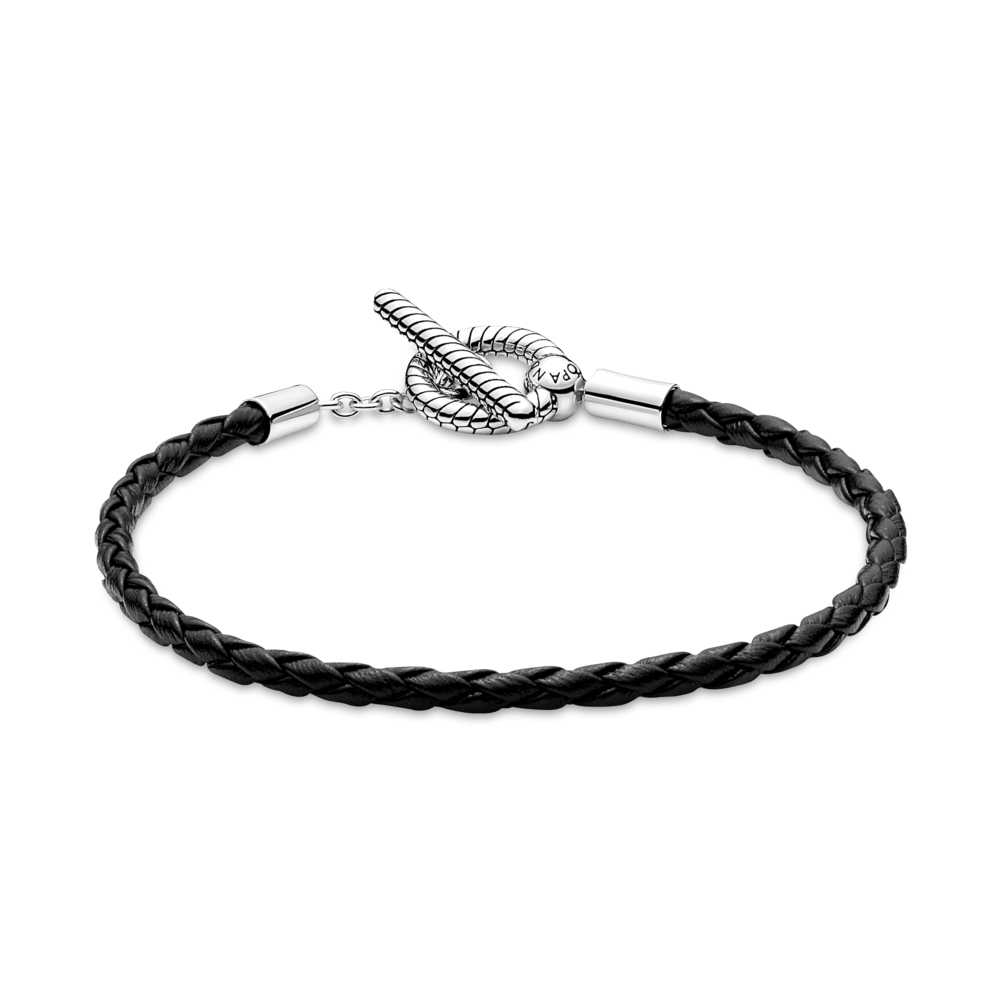 Imagem 3 do produto Bracelete de Couro Preto e Fecho T