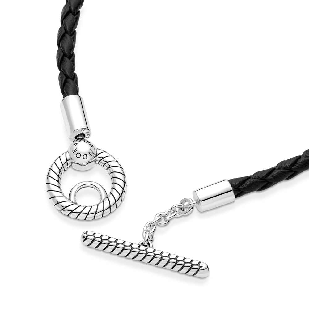 Imagem 4 do produto Bracelete de Couro Preto e Fecho T