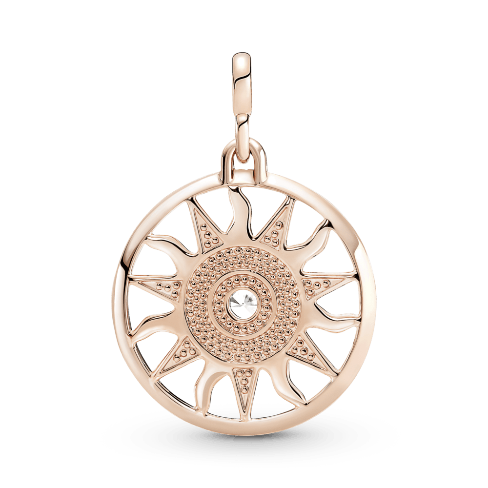 Imagem 3 do produto Charm Ouro Rosé Medalhão Sol e Lua
