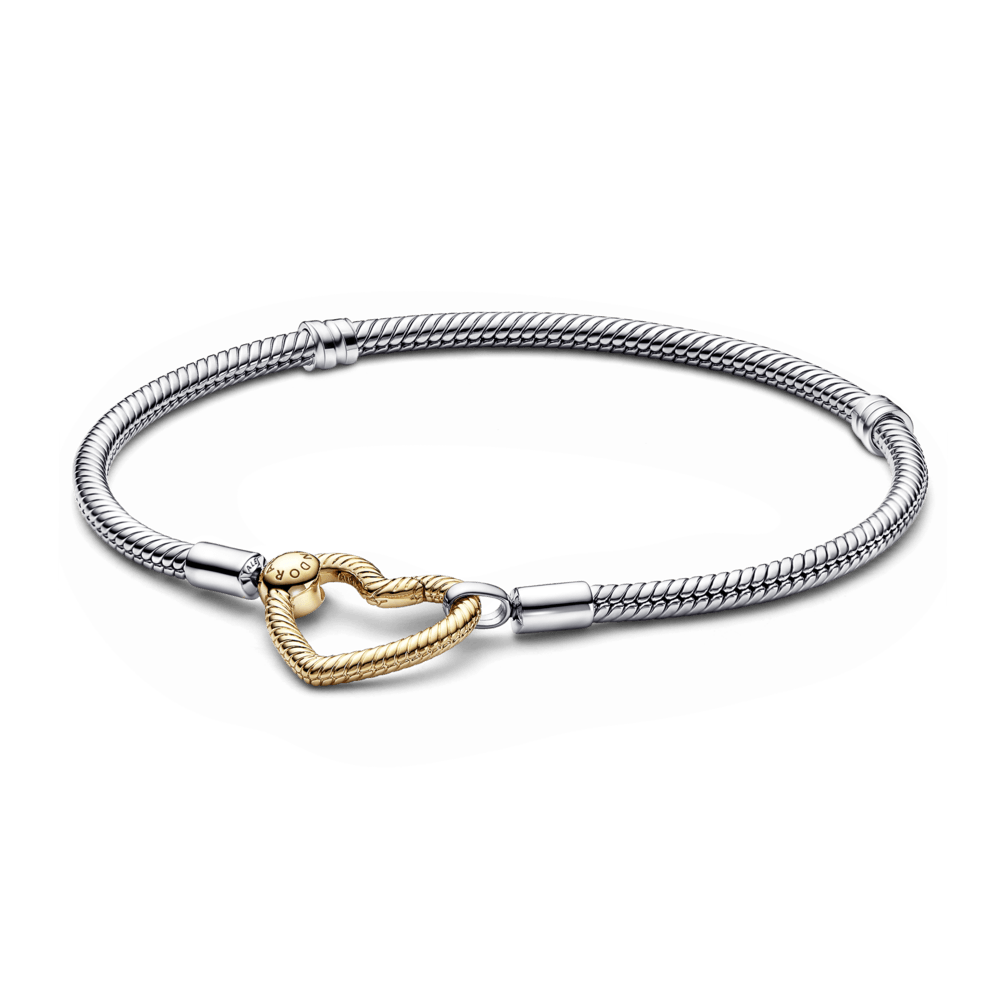 Imagem 1 do produto Bracelete Em Trama Com Fecho De Coracao Pandora Moments